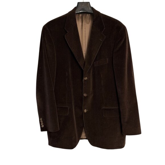 Vintage Ralph Lauren Chaps 48T Brown Corduroy 3-Button Sport Coat - Picture 4 of 16